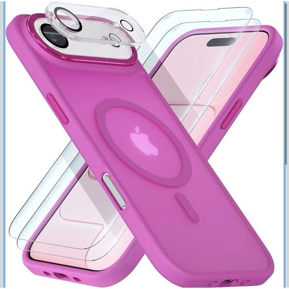Magnetic for iPhone 17 Air Case Full Camera Lens Protector Translucent Pink